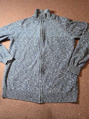 Rodd & Gunn Italian Yarn 100% Cotton Full Zip Cardigan Size Medium Needs Repair